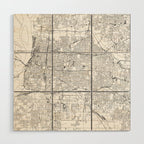 Memphis White Map Wood Wall Art Gallery Image 1