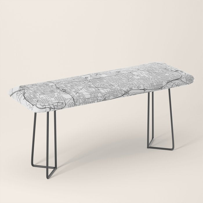 Memphis White Map Bench Gallery Image 1