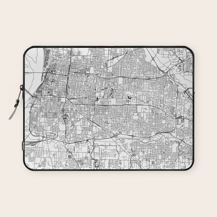 Memphis White Map Laptop Sleeve