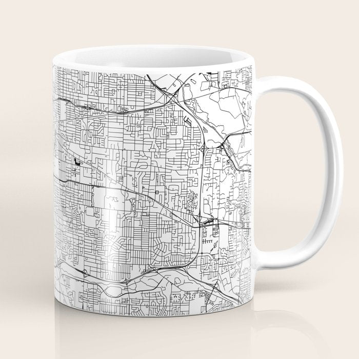 Memphis White Map Coffee Mug Gallery Image 1