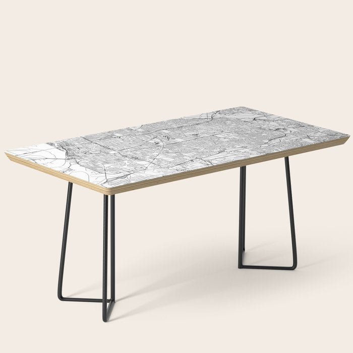 Memphis White Map Coffee Table Gallery Image 1