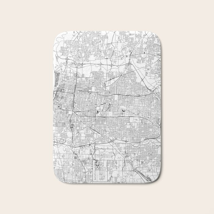 Memphis White Map Bath Mat Gallery Image 1