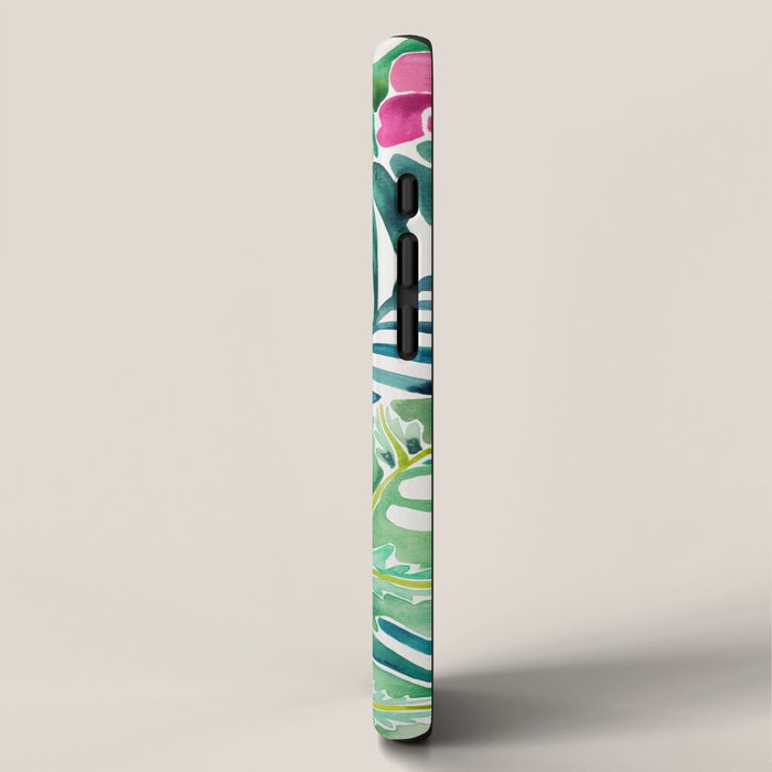 Lush Tropical Fronds & Hibiscus iPhone Case Gallery Image 2