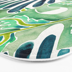 Lush Tropical Fronds & Hibiscus Bath Mat Gallery Image 3