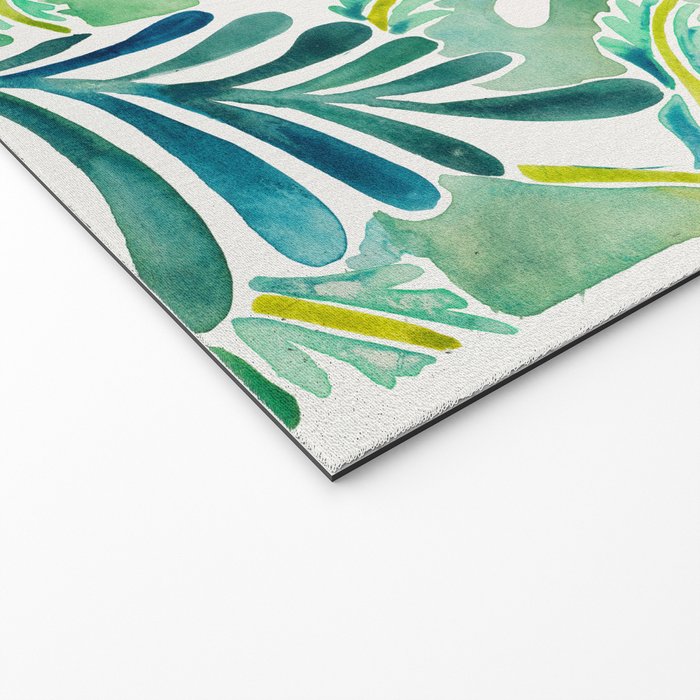 Lush Tropical Fronds & Hibiscus Welcome Mat Gallery Image 2