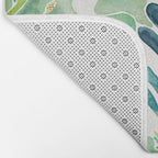 Lush Tropical Fronds & Hibiscus Bath Mat Gallery Image 2