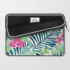 Lush Tropical Fronds & Hibiscus Laptop Sleeve Gallery Image 2