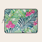 Lush Tropical Fronds & Hibiscus Laptop Sleeve Gallery Image 1