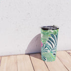 Lush Tropical Fronds & Hibiscus Travel Mug Gallery Image 4