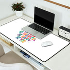 BE BRAVE BE CREATIVE BE KIND BE THANKFUL BE HAPPY BE YOU rainbow watercolor Desk Mat Gallery Image 2