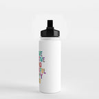 BE BRAVE BE CREATIVE BE KIND BE THANKFUL BE HAPPY BE YOU rainbow watercolor Water Bottle Gallery Image 2