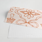 Spring Toile Print in Orange Wrapping Paper Gallery Image 2