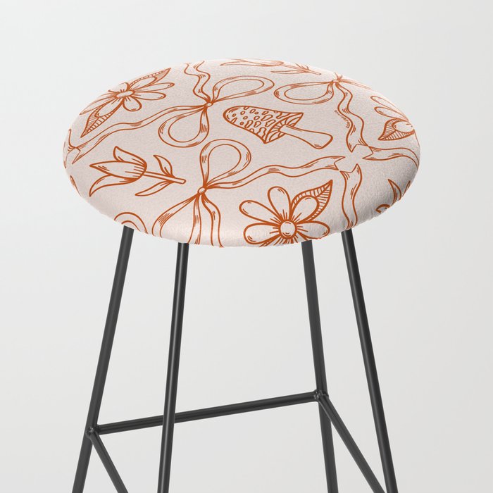 Spring Toile Print in Orange Stool Gallery Image 2