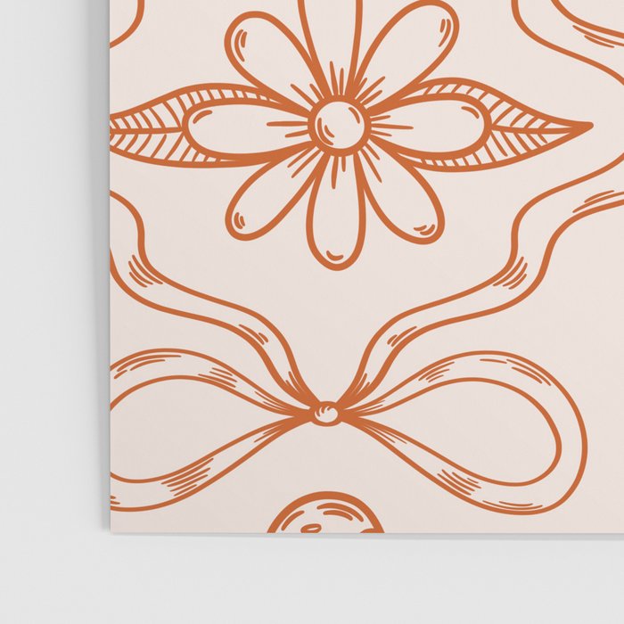 Spring Toile Print in Orange Poster Gallery Image 3