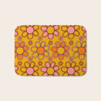 Retro Flower Print Bath Mat Gallery Image 1