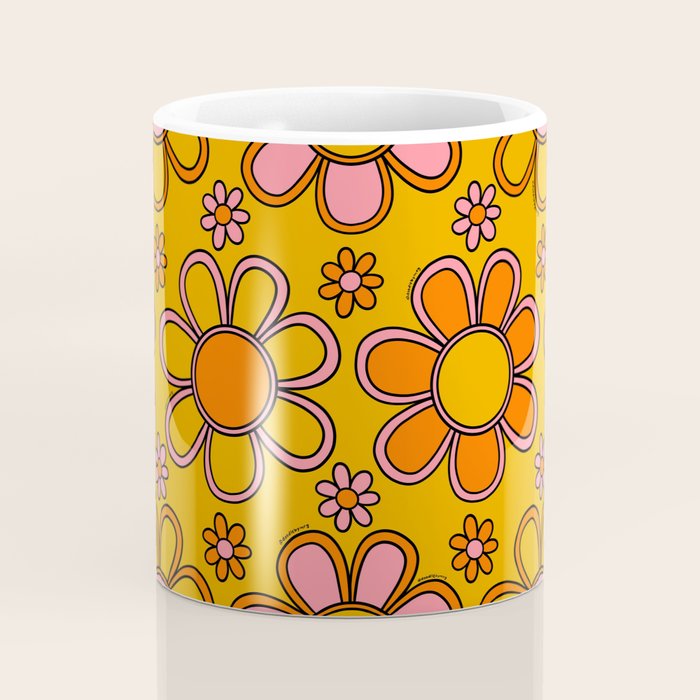 Retro Flower Print Coffee Mug Gallery Image 4