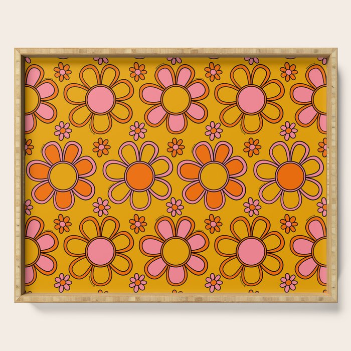 Retro Flower Print Serving Tray Gallery Image 1