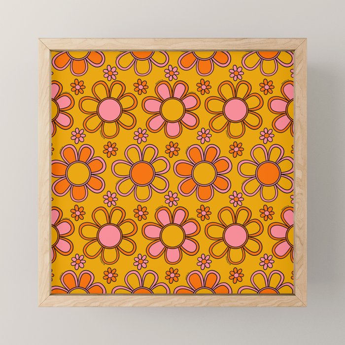 Retro Flower Print Mini Art Print Gallery Image 1