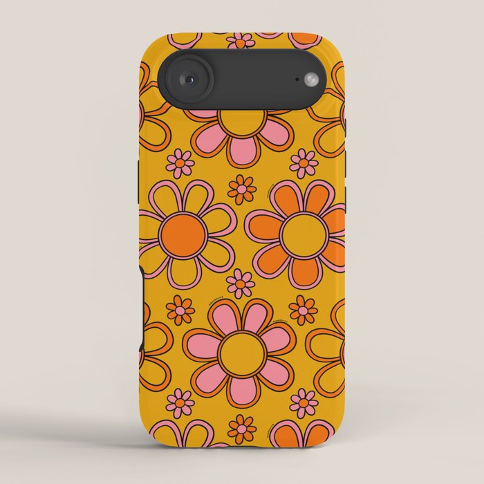 Retro Flower Print iPhone Case Gallery Image 2