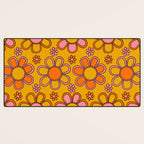 Retro Flower Print Desk Mat Gallery Image 3