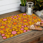 Retro Flower Print Outdoor Rug Gallery Image 2