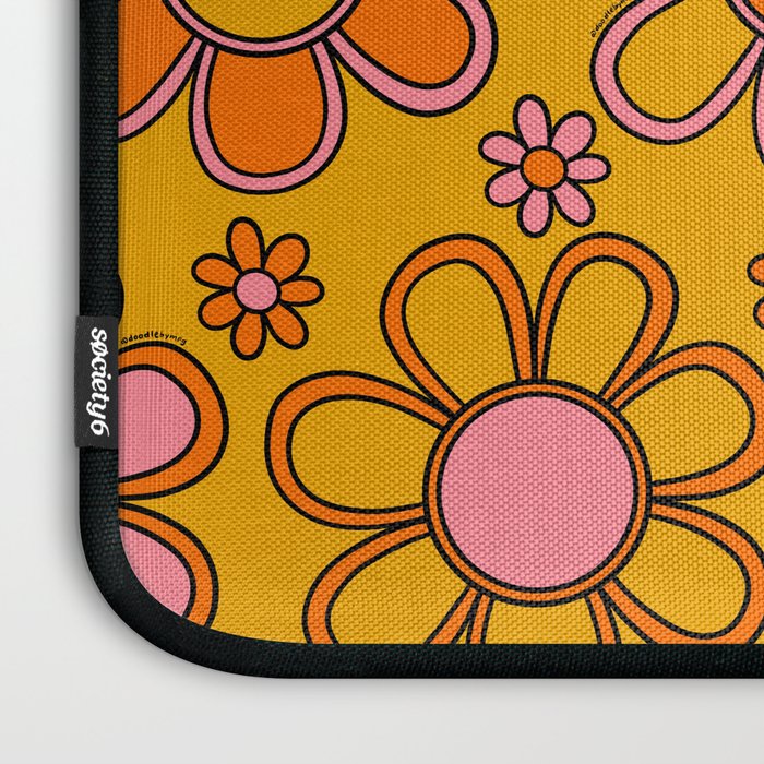 Retro Flower Print Laptop Sleeve Gallery Image 3