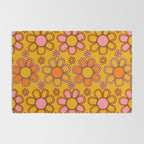 Retro Flower Print Rug Gallery Image 2