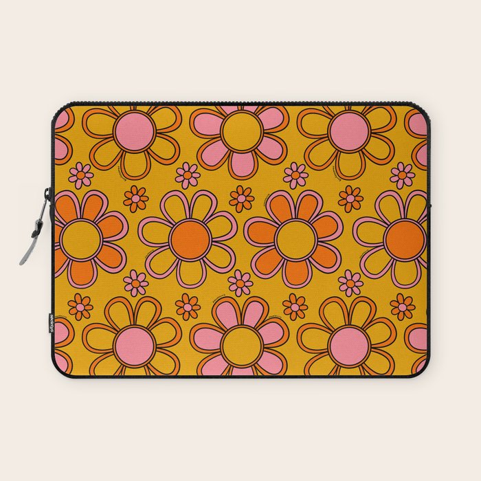 Retro Flower Print Laptop Sleeve Gallery Image 1