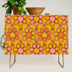 Retro Flower Print Credenza Gallery Image 1
