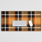 Orange + Black Plaid Desk Mat Gallery Image 1