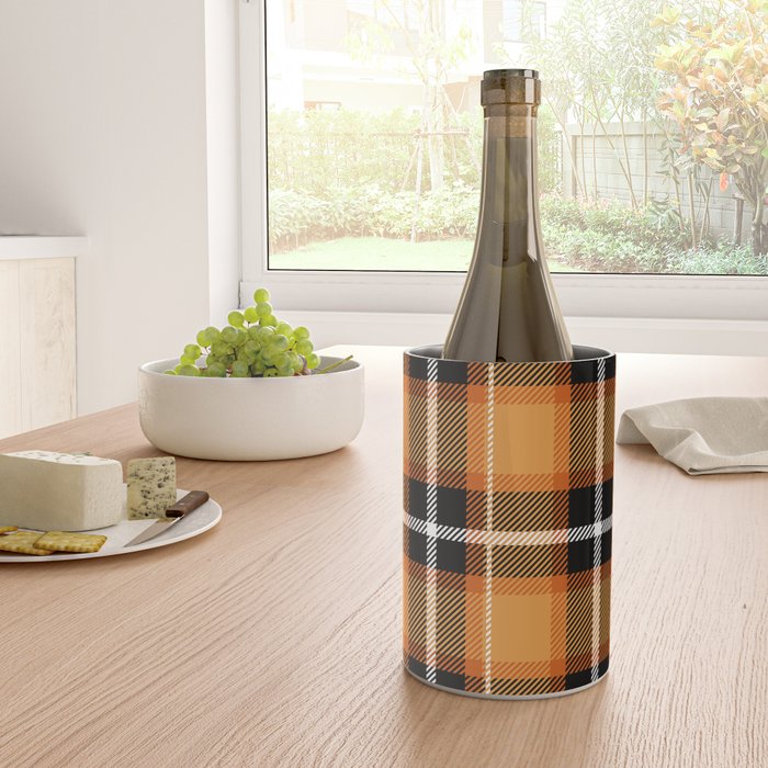 Orange + Black Plaid Wine Chiller Gallery Image 4