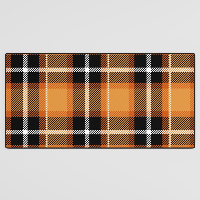 Orange + Black Plaid Desk Mat Gallery Image 3