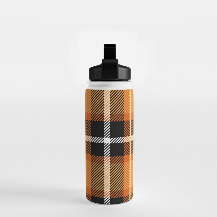 Orange + Black Plaid Water Bottle Gallery Image 2