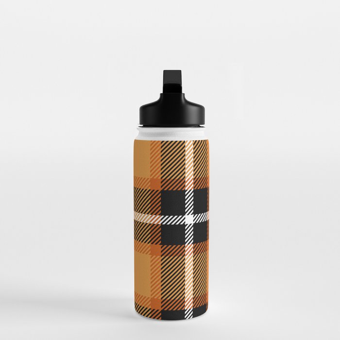 Orange + Black Plaid Water Bottle Gallery Image 3
