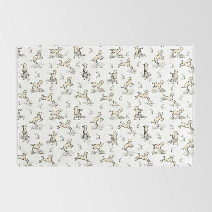 Little Sheep in Meadow - Toile pattern for Children  Rug Gallery Image 2