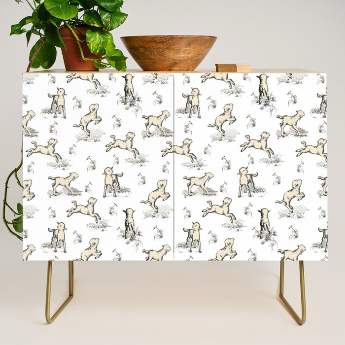 Little Sheep in Meadow - Toile pattern for Children  Credenza Gallery Image 1