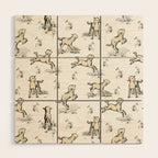 Little Sheep in Meadow - Toile pattern for Children  Wood Wall Art Gallery Image 1