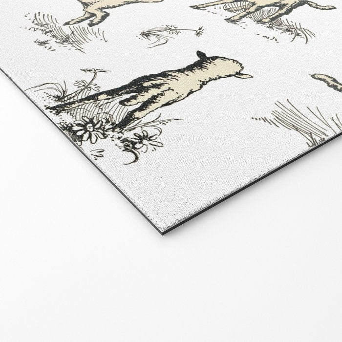 Little Sheep in Meadow - Toile pattern for Children  Welcome Mat Gallery Image 2