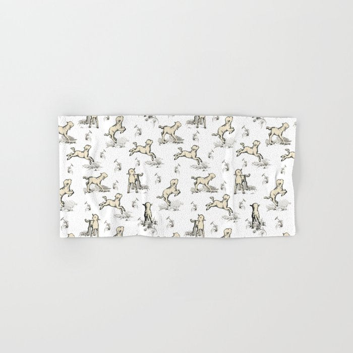 Little Sheep in Meadow - Toile pattern for Children  Bath Towel Gallery Image 1
