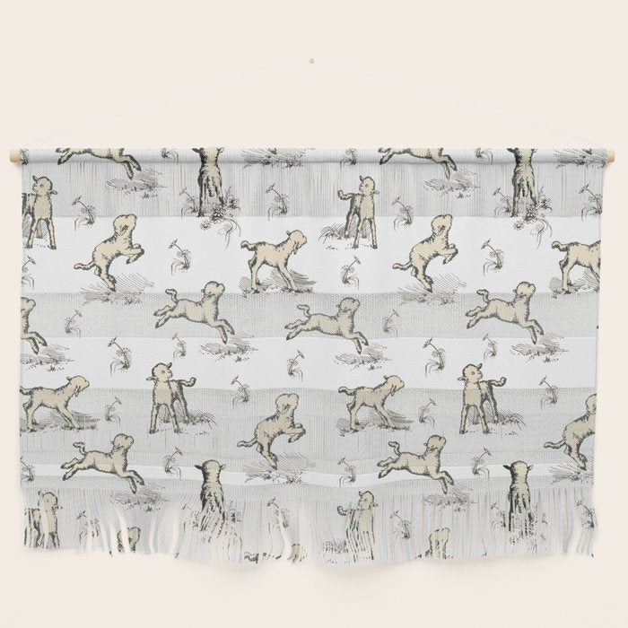 Little Sheep in Meadow - Toile pattern for Children  Wall Hanging Gallery Image 1