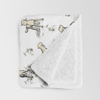 Little Sheep in Meadow - Toile pattern for Children  Throw Blanket Gallery Image 3