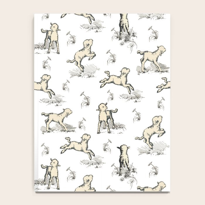 Little Sheep in Meadow - Toile pattern for Children  Notebook Gallery Image 4