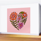 Flower Heart Wall Mural Gallery Image 2