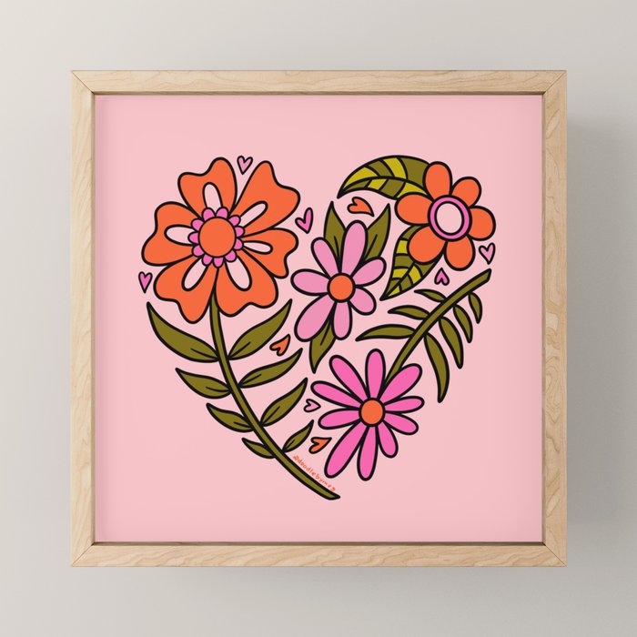 Flower Heart Mini Art Print Gallery Image 1