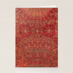 Bohemian Medallion II // 15th Century Old Distressed Red Green Colorful Ornate Accent Rug Pattern Stationery Card Gallery Image 2