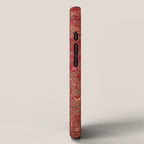 Bohemian Medallion II // 15th Century Old Distressed Red Green Colorful Ornate Accent Rug Pattern iPhone Case Gallery Image 2