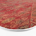 Bohemian Medallion II // 15th Century Old Distressed Red Green Colorful Ornate Accent Rug Pattern Bath Mat Gallery Image 3