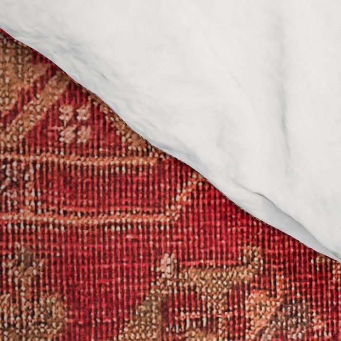 Bohemian Medallion II // 15th Century Old Distressed Red Green Colorful Ornate Accent Rug Pattern Comforter Gallery Image 4