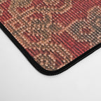 Bohemian Medallion II // 15th Century Old Distressed Red Green Colorful Ornate Accent Rug Pattern Desk Mat Gallery Image 4