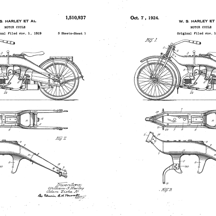 Harley Motorcycle Patent - Harley Bike Art - Black Chalkboard Coffee Mug Gallery Image 2
